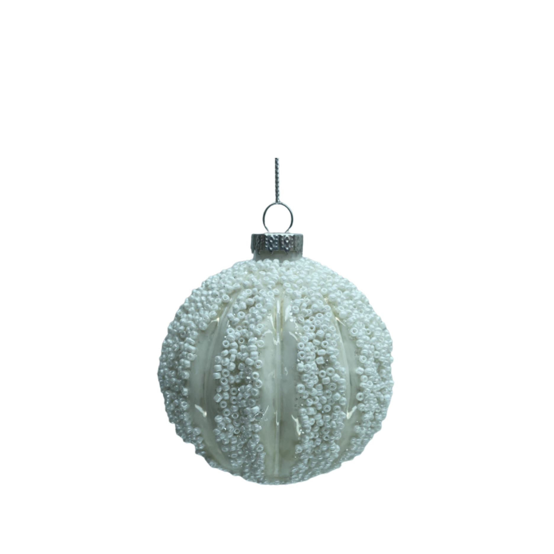 Julekugle m. perler, 4 stk